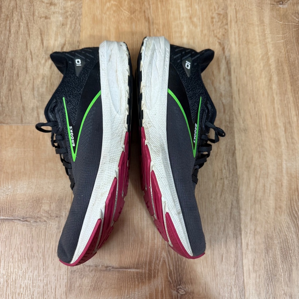 Brooks Launch 10 Women's Running Shoes Black Pink Neon Green Size 8.5 - Picture 6 of 8